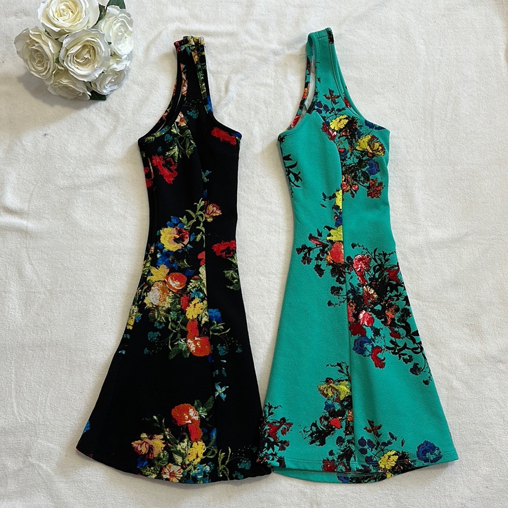 2 matching fit + flare dresses size Small